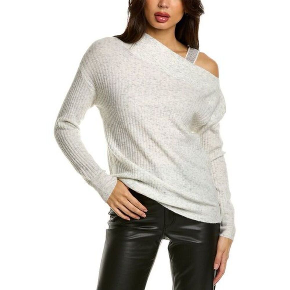 EUC Bailey 44 Kiara One‎ Shoulder Sweater Merino Wool Blend Off Shoulder Small